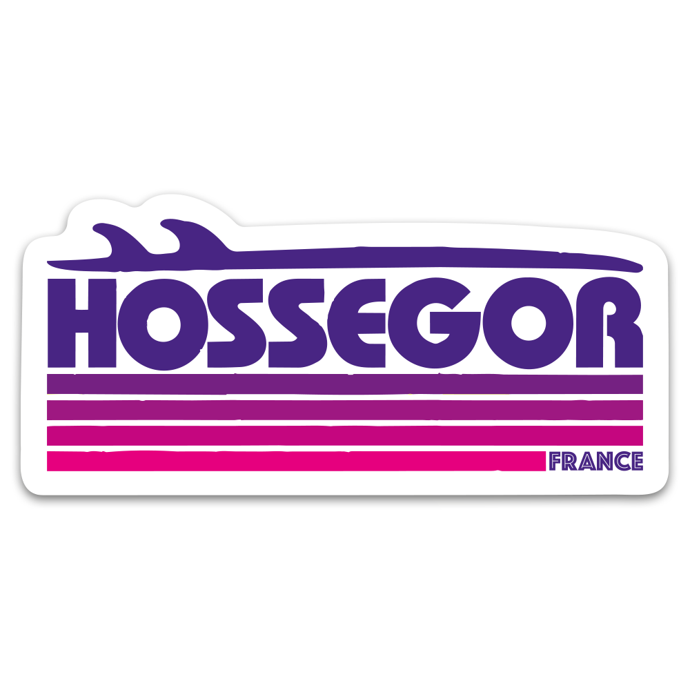 Sticker Hossegor Surf Rose Violet n°001 – Adhésif Premium France - 77x35mm