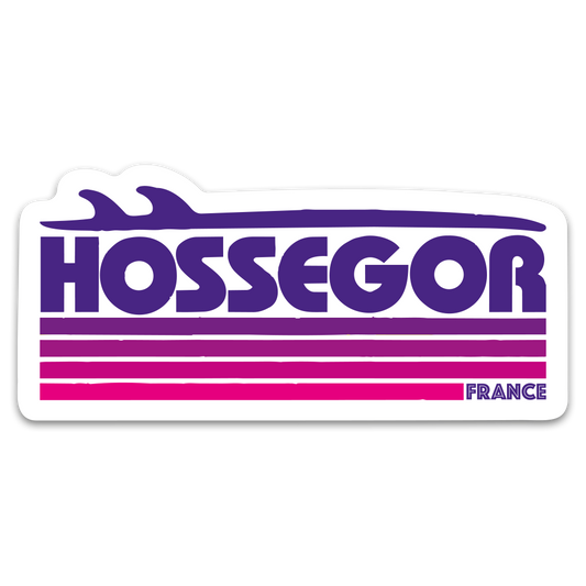 Sticker Hossegor Surf Rose Violet n°001 – Adhésif Premium France - 77x35mm
