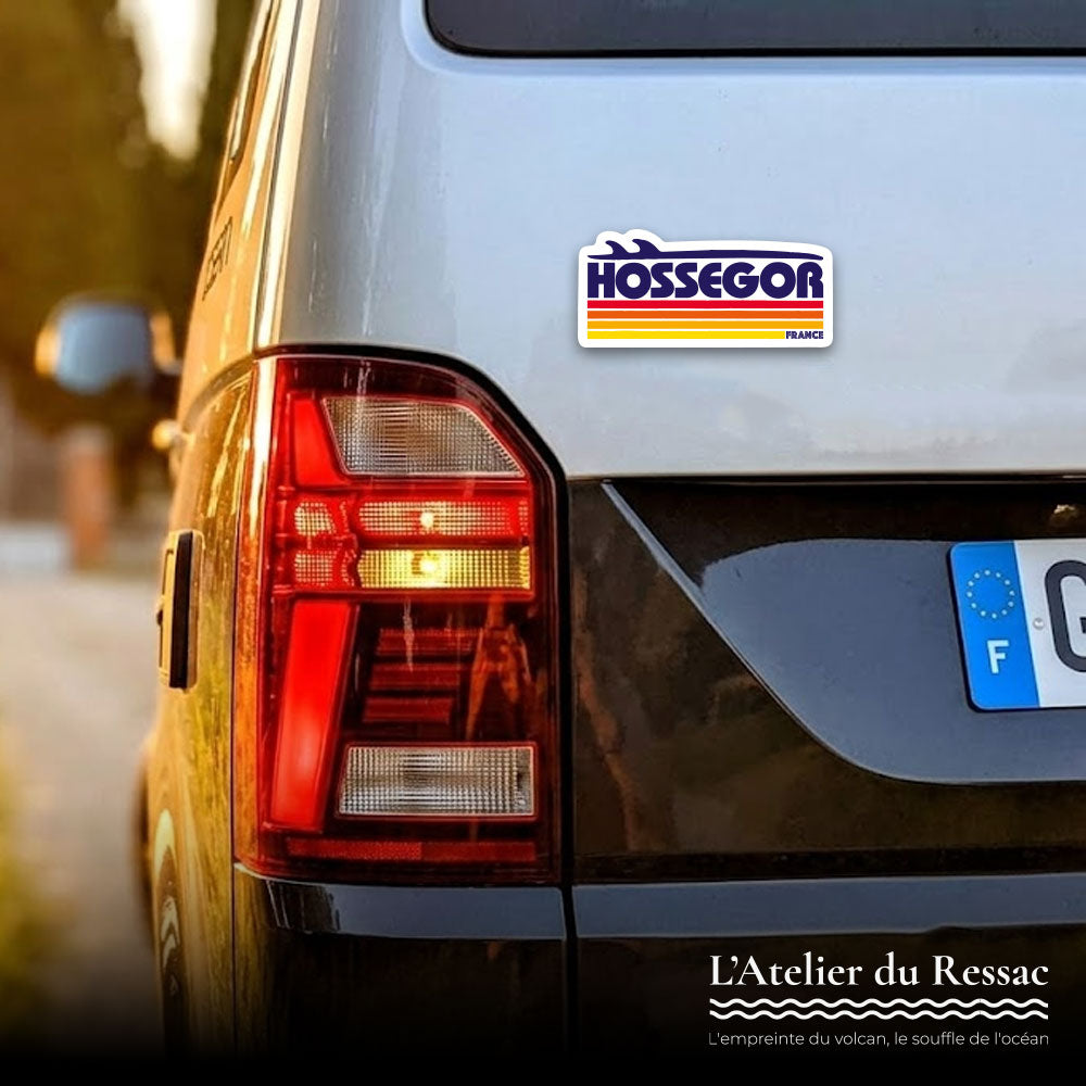 Sticker Hossegor Sunset n°002– Adhésif Surf France - 77x35mm