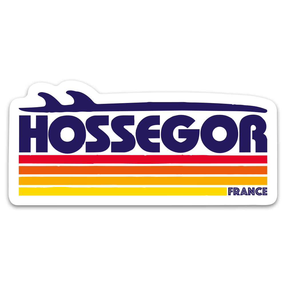 Sticker Hossegor Sunset n°002– Adhésif Surf France - 77x35mm
