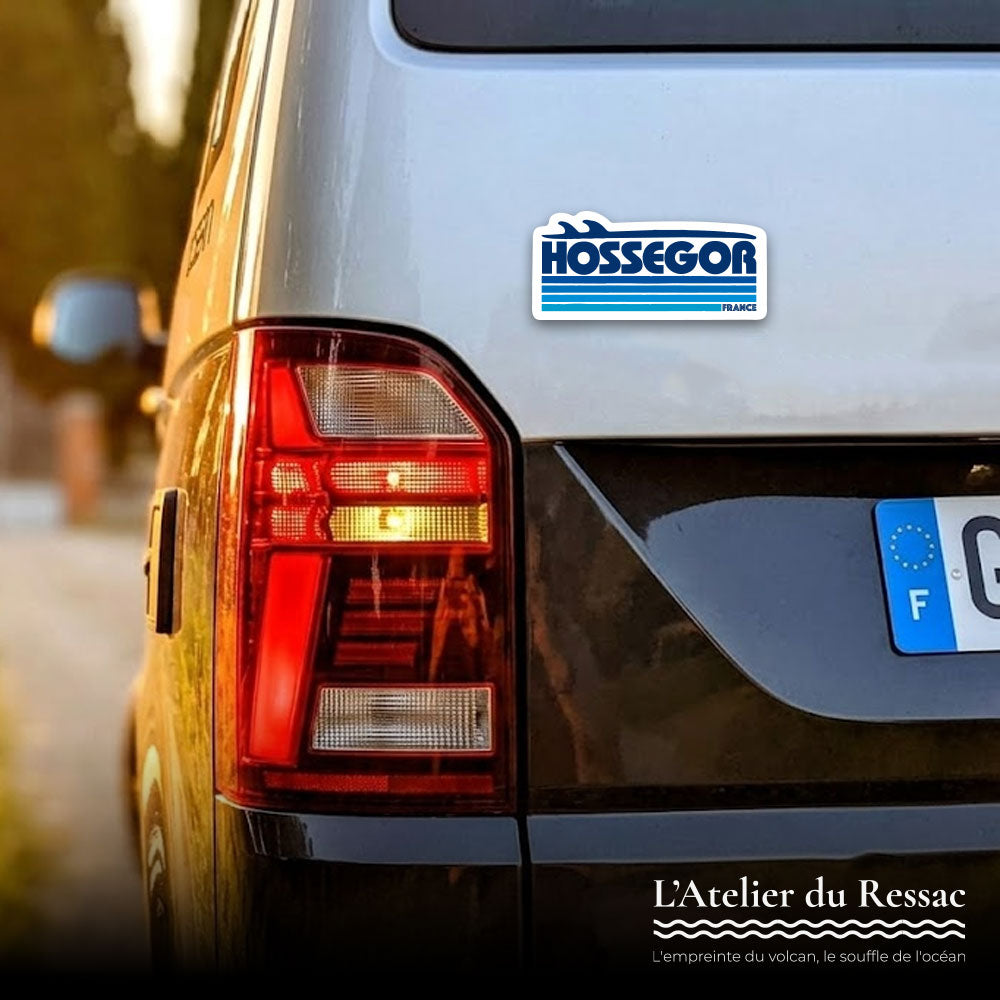 Sticker Hossegor Bleu Océan n°003 – Adhésif Surf France - 77x35mm