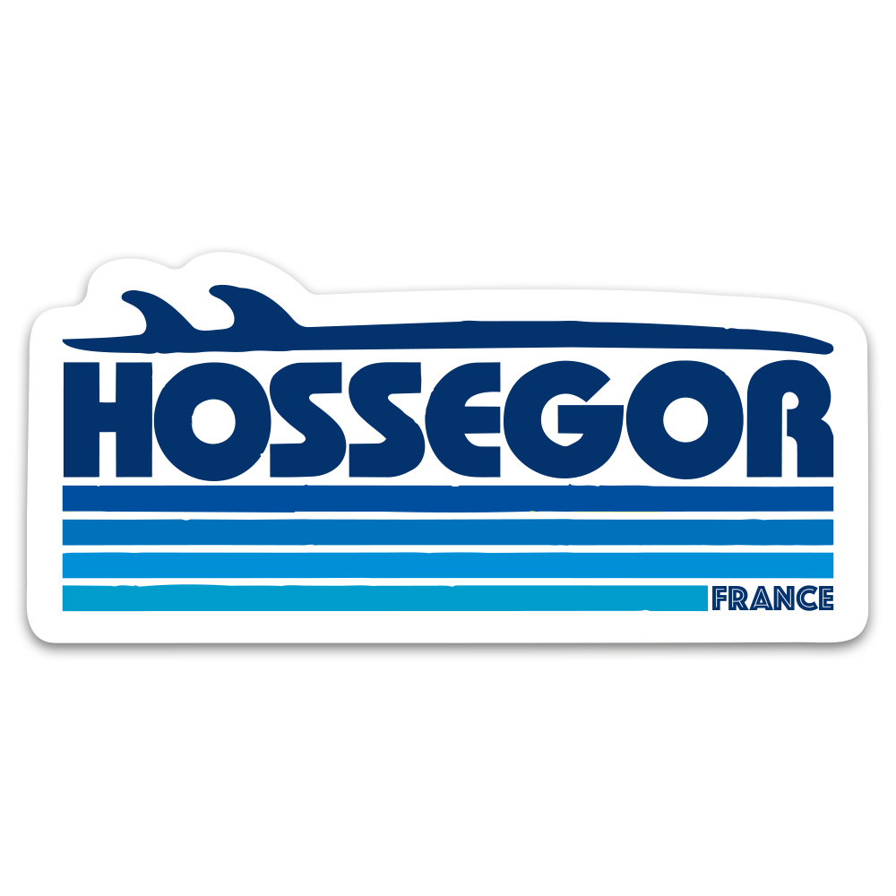 Sticker Hossegor Bleu Océan n°003 – Adhésif Surf France - 77x35mm