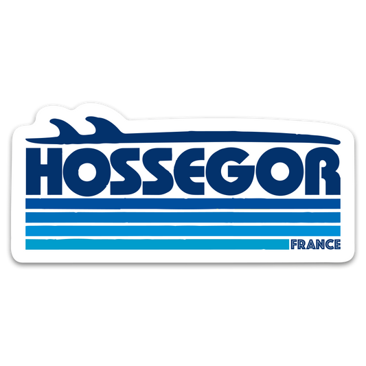Sticker Hossegor Bleu Océan n°003 – Adhésif Surf France - 77x35mm