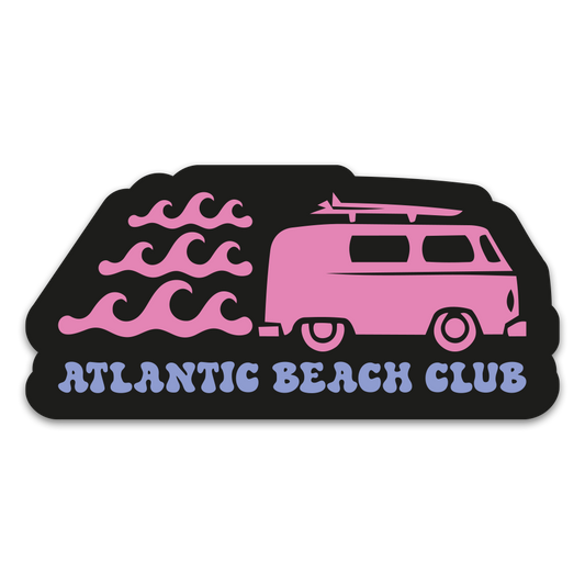 Sticker Van Surf Atlantic Beach Club – Adhésif Premium - 76x36mm
