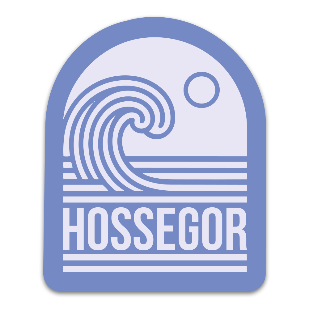 Sticker Hossegor Badge Vague Lila – Adhésif Premium - 60x73mm