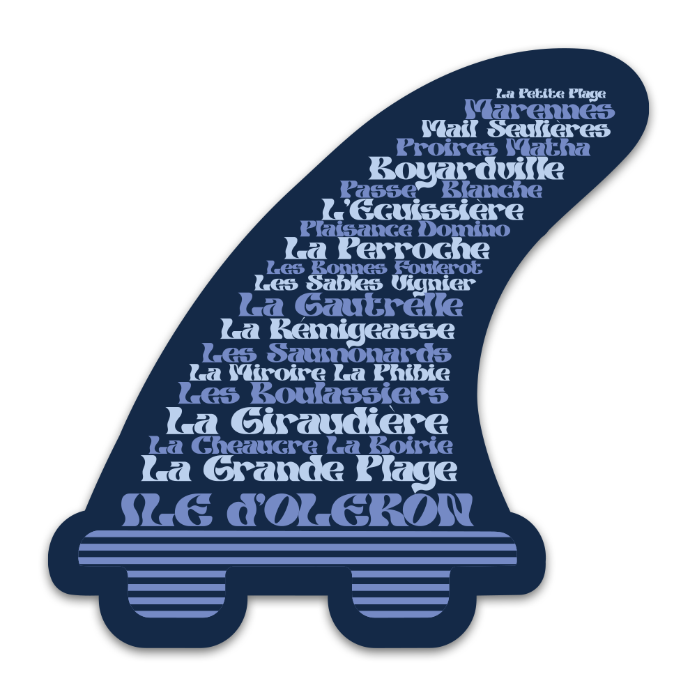 Sticker Dérive Île d'Oléron – Spots Surf Adhésif Premium - 85x83mm
