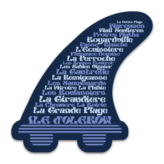 Sticker Dérive Île d'Oléron – Spots Surf Adhésif Premium - 85x83mm