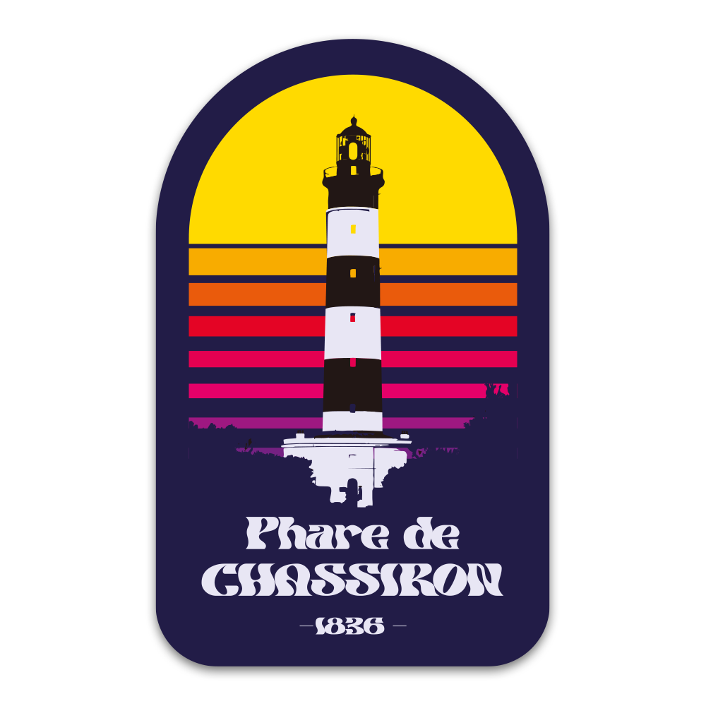 Sticker Phare de Chassiron Sunset – Adhésif Premium - 52x83mm